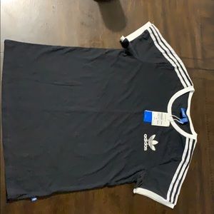 Black with white adidas shirt !!
